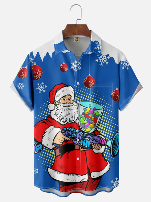 Men's Christmas Funny Graphic Short Sleeve Hawaiian Shirt